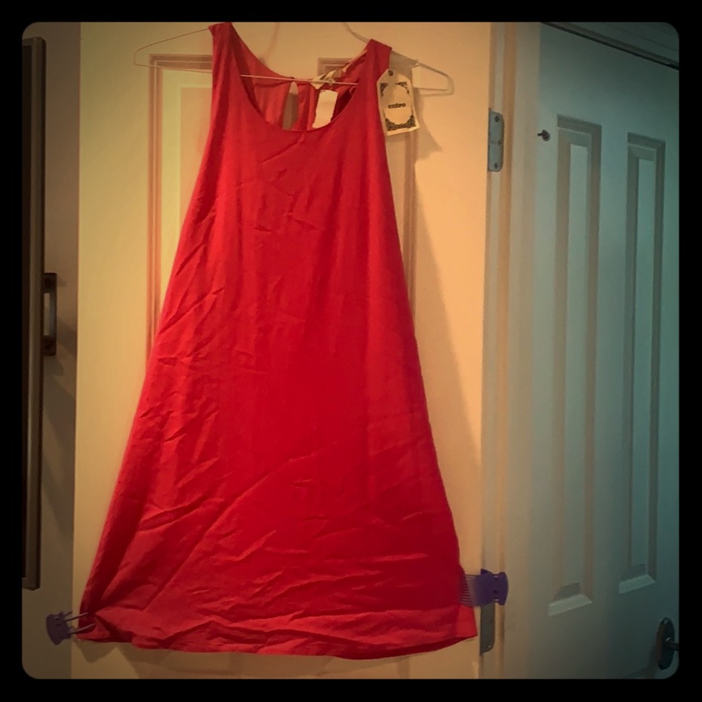 Pink A-Line dress with ruffle back